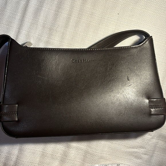 Cole Haan Structured Shoulder Dark Brown Leather Bag - Picture 13 of 13